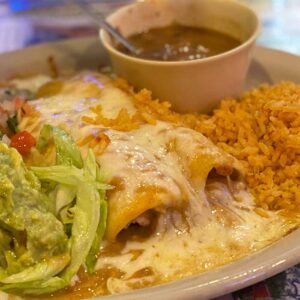 Tex-mex lunch and dinner entrees served at Mariachis Mexican Restaurant in Brenham, TX