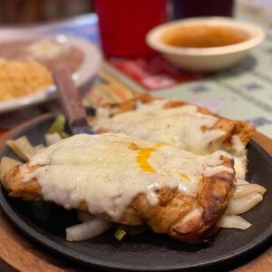 Enchiladas and burritos served at Mariachis Mexican Restaurant in Brenham, TX